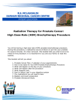 High Dose Rate (HDR) Brachytherapy Prostate Cancer