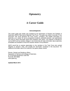 Optometry A Career Guide - Association of Schools and Colleges of