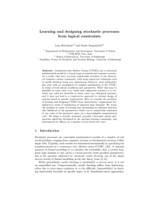 Learning and designing stochastic processes from logical constraints