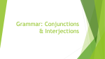 Grammar: Conjunctions