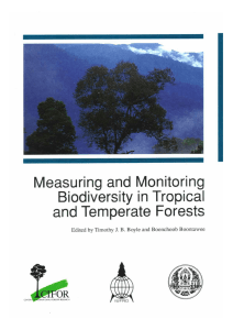 Measuring and monitoring Biodiversity in Tropical