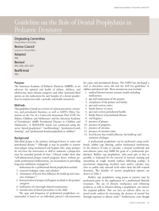 Guideline on the Role of Dental Prophylaxis in Pediatric