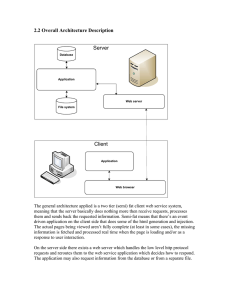 2.2 Overall Architecture Description Client Server