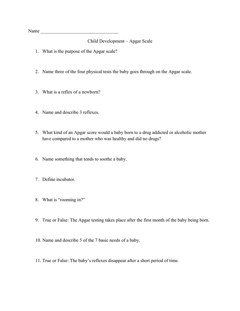 Apgar Scale Stamford High School