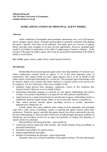 some applications of principal agent model