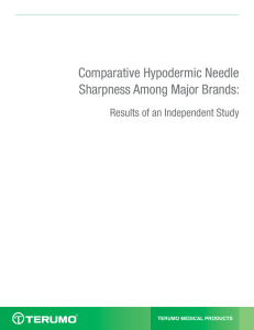 Comparative Hypodermic Needle Sharpness Among