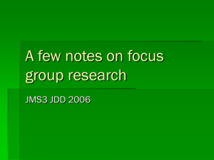 A few notes on focus group research