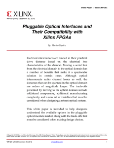 Pluggable Optical Interfaces and Their Compatibility with Xilinx FPGAs