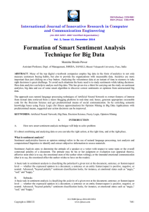 Formation of Smart Sentiment Analysis Technique for Big Data