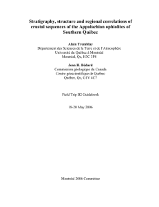 Stratigraphy, structure and regional correlations of crustal