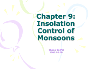 Insolation Control of Monsoons
