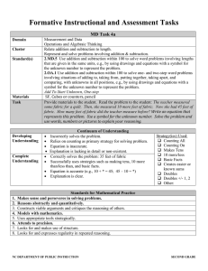 2.MD Task 4a - K-2 Formative Instructional and Assessment Tasks