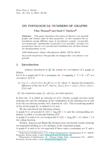 ON TOPOLOGICAL NUMBERS OF GRAPHS 1. Introduction