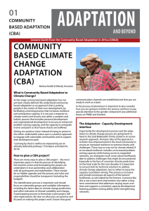 COMMUNITY BASED CLIMATE CHANGE ADAPTATION (CBA)