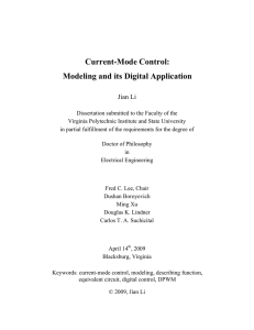 Current-Mode Control: Modeling and its Digital Application