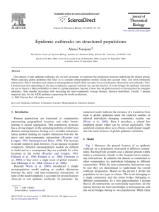 Epidemic outbreaks on structured populations