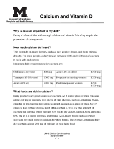 Calcium and Vitamin D - University of Michigan