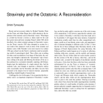 Stravinsky and the Octatonic: A Reconsideration