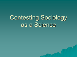 Contesting Sociology as a Science