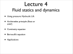 Fluid statics and dynamics