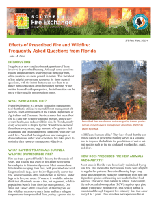 Effects of Prescribed Fire and Wildfire
