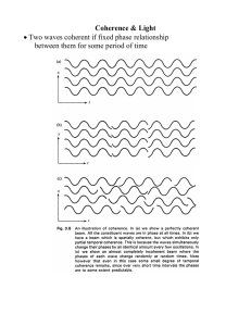 Week 9 Wed. (Lesson 15) Coherence and Optical Tomography