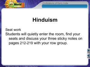 Hinduism - Mr. Huff`s Class