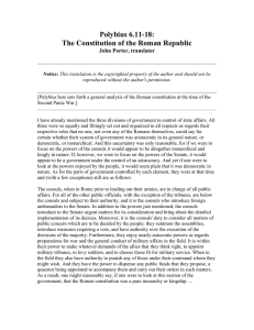 Polybius, Constitution of the Roman Republic