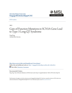 Gain-of-Function Mutations in SCN5A Gene Lead to Type