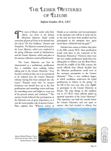 The Lesser Mysteries of Eleusis