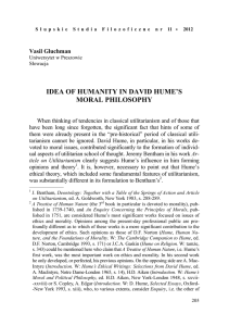 IDEA OF HUMANITY IN DAVID HUME`S MORAL PHILOSOPHY