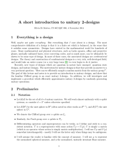 A short introduction to unitary 2-designs