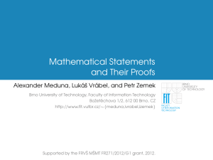 Mathematical Statements and Their Proofs