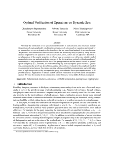 Optimal Verification of Operations on Dynamic Sets