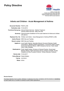 Infants and Children - Acute Management of Asthma
