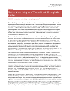 Debate Native Advertising As A Way To Break Through The Clutter