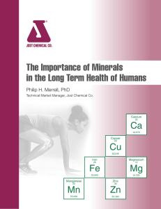 The Importance of Minerals in the Long Term Health