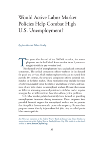 Would Active Labor Market Policies Help Combat High US