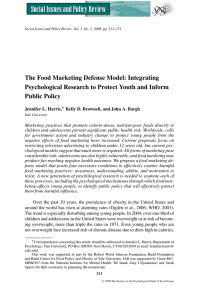 The Food Marketing Defense Model: Integrating