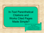 Parenthetical Citations and Works Cited Pages Made Simple
