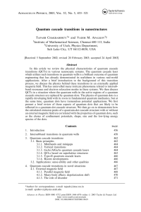 Quantum cascade transitions in nanostructures