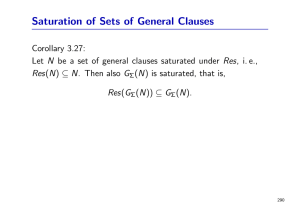 Saturation of Sets of General Clauses
