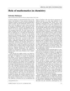 Role of mathematics in chemistry