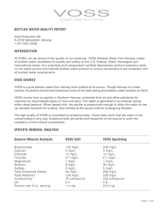 BOTTLED WATER QUALITY REPORT INTRODUCTION VOSS