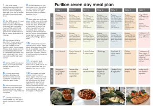 Purition seven day meal plan