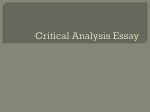 critical analysis essay power point