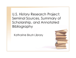 U.S. History Research Project: Seminal Sources, Summary of