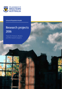 2016 Research projects booklet - School of Population Health