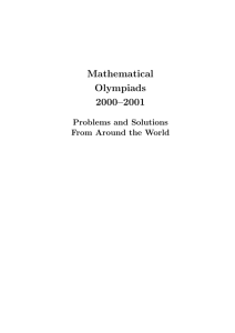 Mathematical Olympiads 2000–2001