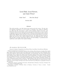 Local Risk, Local Factors, and Asset Prices∗